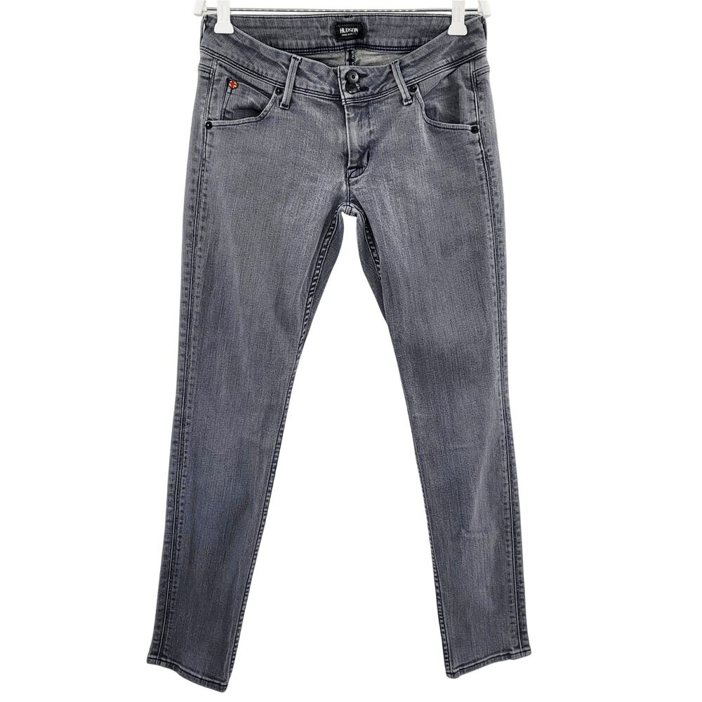 Hudson Charcoal Gray Jeans Slim Straight Leg 5-Pockets Zip Button Fly Women's 27
